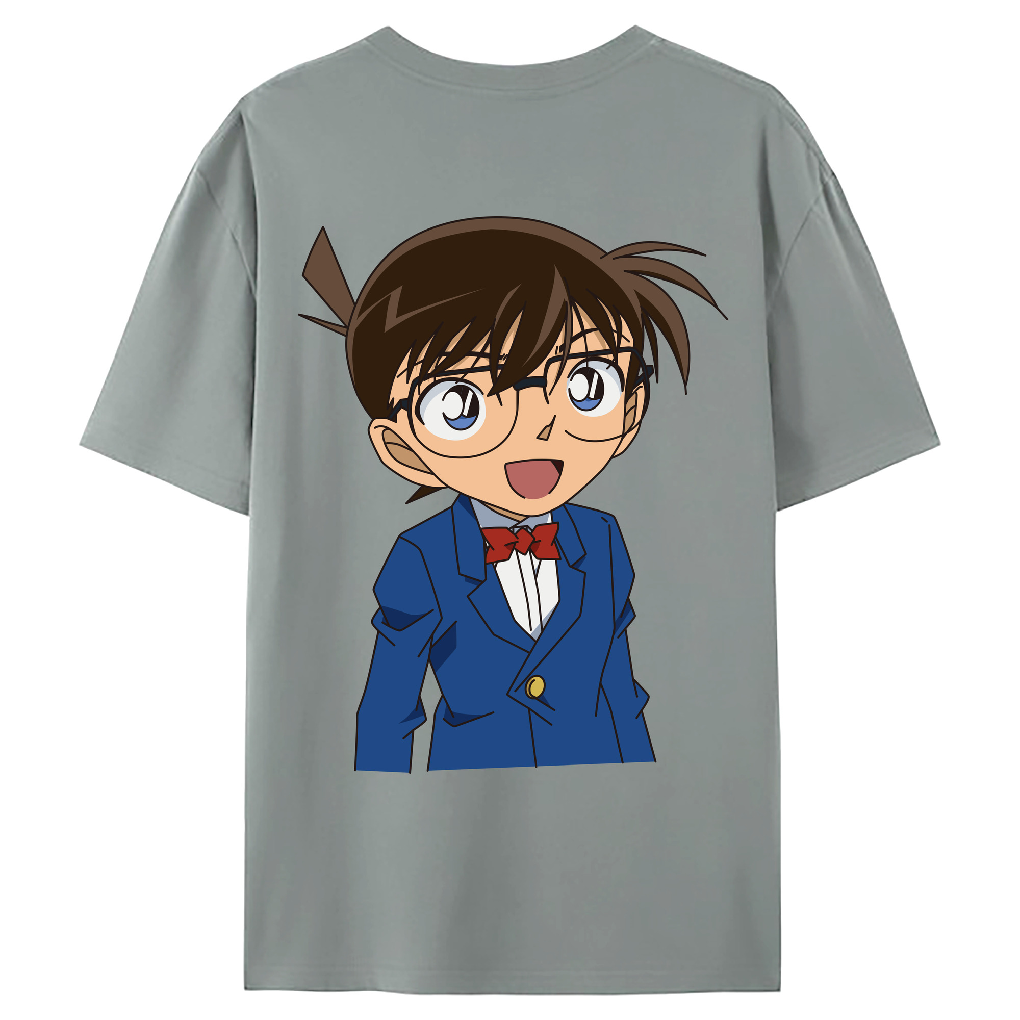 （画像用） 名探偵コナン 江戸川 コナン Detective Conan Conan Edogawa 綿100％ メンズ半袖Tシャツ（バックプリント） 通気性